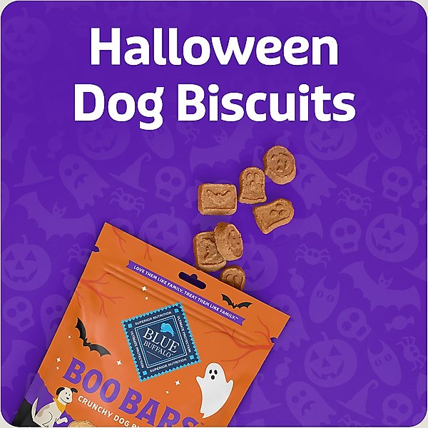Show full view: Blue Buffalo Boo Bars Pumpkin & Cinnamon Recipe Crunchy Halloween Dog Biscuits, 11-oz bag slide 4 of 11