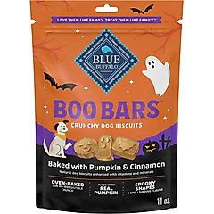 Blue Buffalo Boo Bars Pumpkin & Cinnamon Recipe Crunchy Halloween Dog Biscuits, 11-oz bag