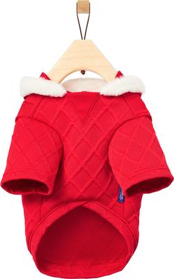 Show full view: Frisco Textured Knit Dog & Cat Hoodie, Red, XX-Large slide 4 of 9
