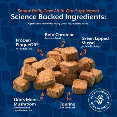 Show full view: NaturVet All-In-One Hickory Smoked Bacon Flavor Soft Chew Daily Care Supplement for Senior Dogs, 60 count slide 5 of 8