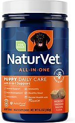 NaturVet All-In-One Hickory Smoked Bacon Flavor Soft Chew Daily Care Supplement for Puppies, 60 count
