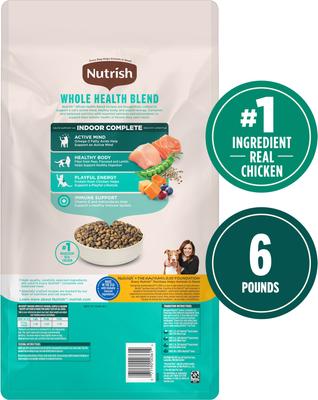 Show full view: Nutrish Whole Health Blend Indoor Complete Chicken with Lentils & Salmon Recipe Dry Cat Food (Rachael Ray), 6-lb bag slide 3 of 13