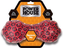 Power House Tpr Barbell Tough Dog Chew Toy, Red