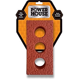 Power House Brick Tough Dog Chew Toy, Red