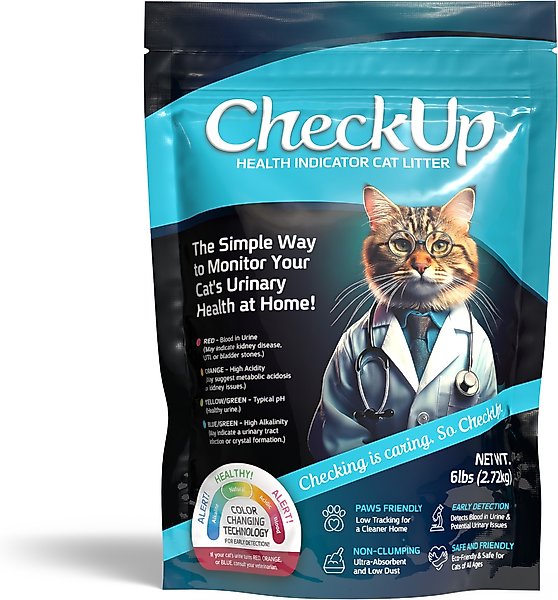 Show full view: CheckUp Health Indicator Color-Changing Odor Control Non-Clumping Crystal Cat Litter, 6-lb bag slide 1 of 8
