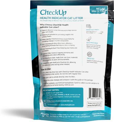 Show full view: CheckUp Health Indicator Color-Changing Odor Control Non-Clumping Crystal Cat Litter, 6-lb bag slide 3 of 8