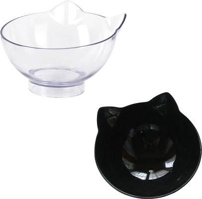 Show full view: LaiFug Plastic Elevated Cat Bowl, White/Black slide 2 of 9