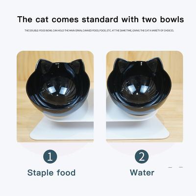 Show full view: LaiFug Plastic Elevated Cat Bowl, Black slide 2 of 8