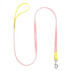 Mimi Green Two Tone Waterproof Biothane Dog Leash, Coral/Yellow, 5-ft long, 3/4-in wide