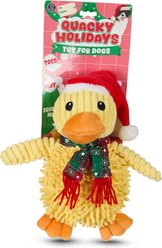 Bow-Wow Pet Duck with Santa Hat Plush Dog Toy