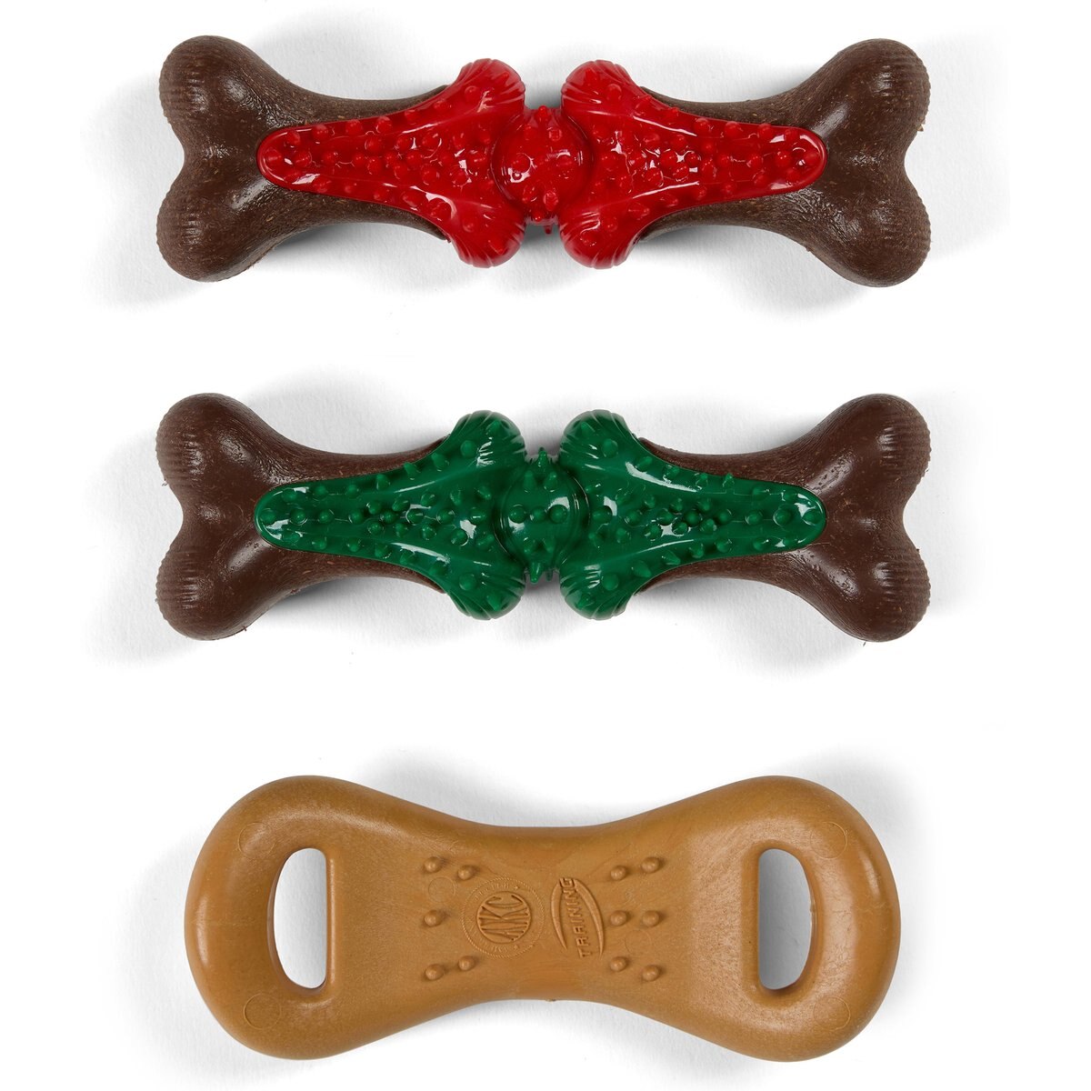 American Kennel Club Christmas Training Pepperming Scented Holiday Bones Dog Chew Toys, 3 count