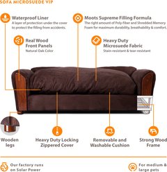 Moots Personalized VIP Microsuede Oak Couch Dog Bed with Removable Cover, Chocolate, Large slide 2 of 7
