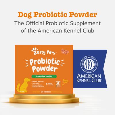 Show full view: Zesty Paws Probiotic Powder Pumpkin Flavored Gut Flora & Digestive Aid Supplement for Dogs, 30 count slide 10 of 11