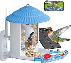 Aoruefar Smart Bird Feeder with Camera, Blue