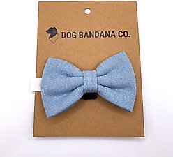 Dog Bandana Co. Denim Dog Bow Tie, Blue, Small