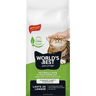 World's Best Comfort Care Unscented Clumping Corn Litter, 28-lb bag slide 1 of 9