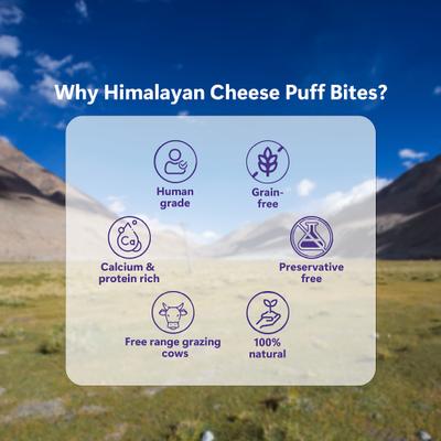 Show full view: Pawfect Himalayan Cheese Puff Bites All Natural Grain-Free High-Protein Crunchy Dog Training Treat, 2.47-oz bag slide 6 of 10