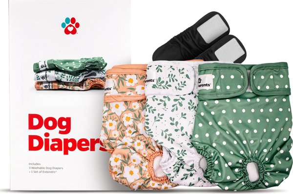 Pet Parents Washable Male & Female Dog Diapers + Extendrs