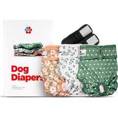 Pet Parents Washable Male & Female Dog Diapers + Extendrs, Daisy, 3 count, X-Small