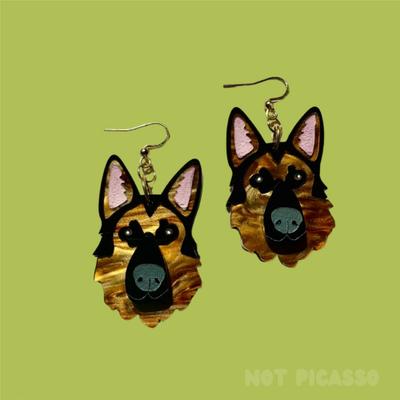 Show full view: Not Picasso German Shepherd Earrings slide 4 of 6