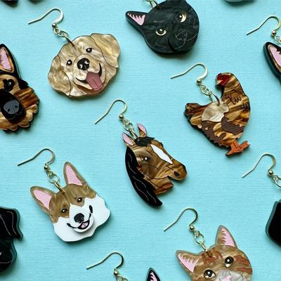 Show full view: Not Picasso Brown Horse Earrings slide 5 of 6