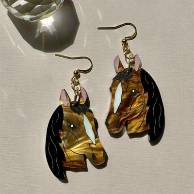 Show full view: Not Picasso Brown Horse Earrings slide 3 of 6