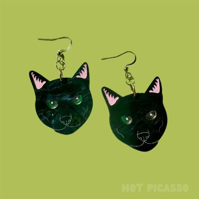 Show full view: Not Picasso Black Cat Earrings slide 2 of 5