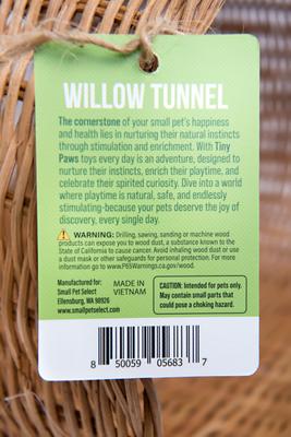 Show full view: Small Pet Select Tiny Paws Small Pet Willow Tunnel, Brown slide 4 of 5