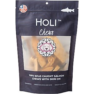 HOLI Wild Caught Salmon Skin Grain-Free Dog Dental Chew Treats, 4.5-oz bag