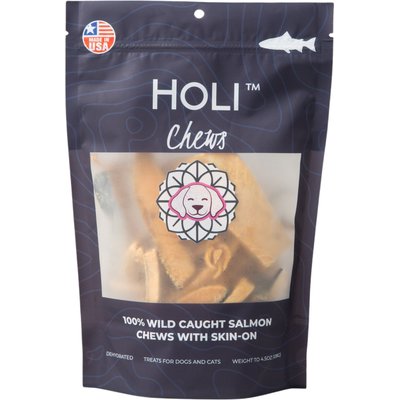 HOLI HOLI Wild Caught Salmon Skin Grain-Free Dog Dental Chew Treats, 4.5-oz bag