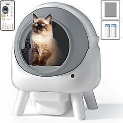 els pet Orbitie Automatic Self-Cleaning Cat Litter Box, White