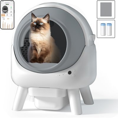 els pet els pet Orbitie Automatic Self-Cleaning Cat Litter Box, White
