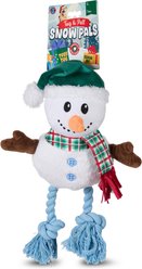Bow-Wow Pet Christmas Snowman Rope Leg Squeaky Plush Dog Toy