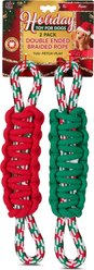 Bow-Wow Pet Christmas Holiday Slip Knot Rope Dog Toy, 2 count