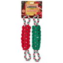 Bow-Wow Pet Christmas Holiday Slip Knot Rope Dog Toy, 2 count