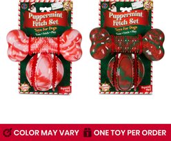 Bow-Wow Pet Christmas Holiday Marble Bone & Ball Set Dog Chew Toy, 2 count slide 2 of 2