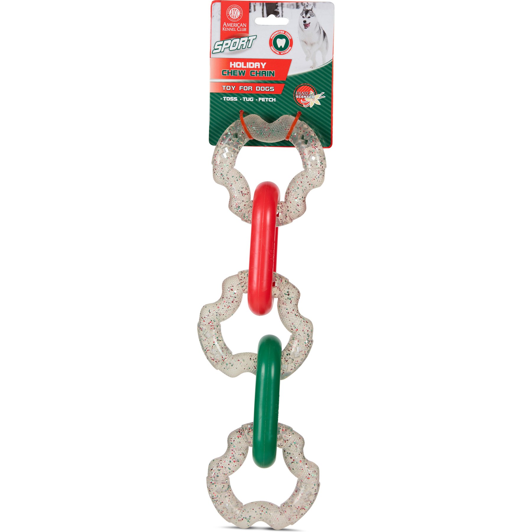 American Kennel Club Christmas Sport Vanilla Scented Holiday Chain Dog Toy