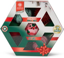 American Kennel Club Christmas Sports 7-Piece Holiday Dog Ball Toy Gift Set