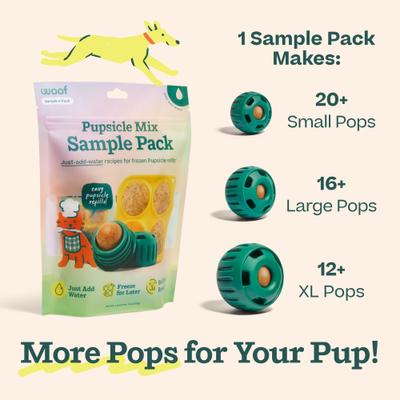 Show full view: Woof Pupsicle Mix Sample Pack Lickable Dog Treats, 6-oz bag slide 8 of 11