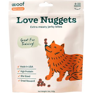 Woof Love Nuggets Meat & Beef Grain-Free Adult Soft & Chewy Training Dog Treats, 5.5-oz bag