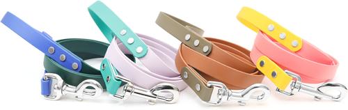 Show full view: Mimi Green Two Tone Waterproof Biothane Dog Leash, Coral/Yellow, 5-ft long, 3/4-in wide slide 2 of 4