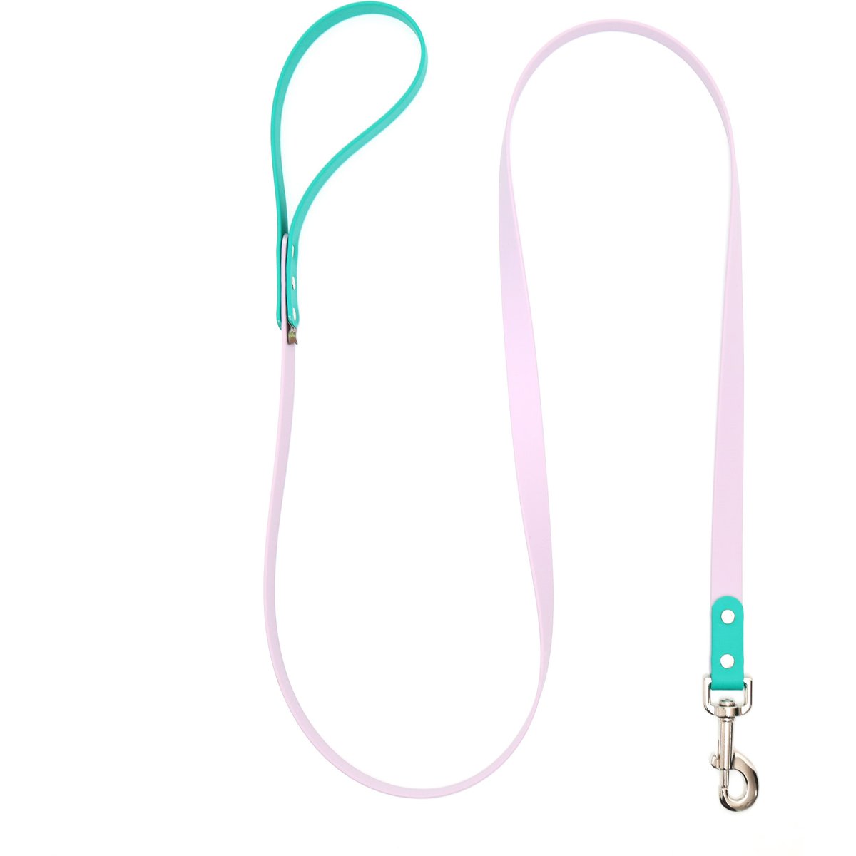 Mimi Green Two Tone Waterproof Biothane Dog Leash, Pastel Purple/Teal, 5-ft long, 3/4-in wide