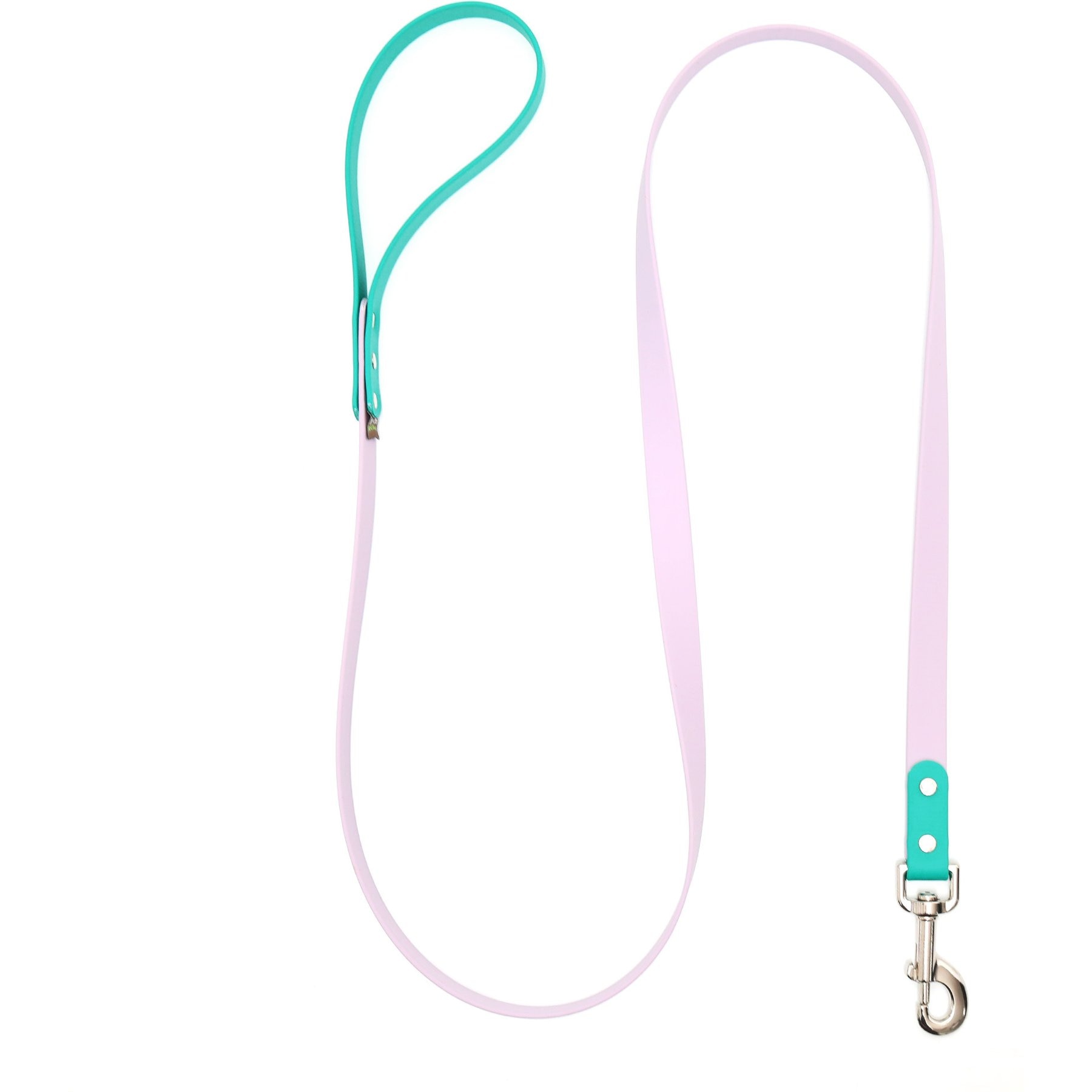 Mimi Green Two Tone Waterproof Biothane Dog Leash, Pastel Purple/Teal, 6-ft long, 3/4-in wide