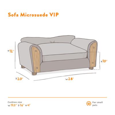 Show full view: Moots Personalized VIP Microsuede Oak Couch Dog Bed with Removable Cover, Charcoal, Medium slide 4 of 7