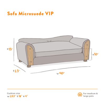 Show full view: Moots Personalized VIP Microsuede Oak Couch Dog Bed with Removable Cover, Chocolate, Large slide 4 of 7