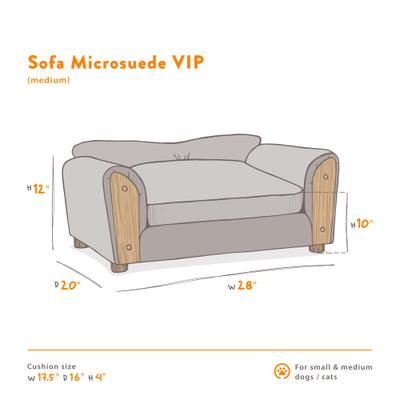 Show full view: Moots Personalized VIP Microsuede Oak Couch Dog Bed with Removable Cover, Chocolate, Medium slide 4 of 7