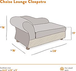 Moots Personalized Cleopatra Chaise Lounge Cat & Dog Bed with Removable Cover, Burgundy, Medium slide 2 of 7