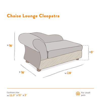 Show full view: Moots Personalized Cleopatra Chaise Lounge Cat & Dog Bed with Removable Cover, Metallic Gold, Medium slide 4 of 7
