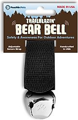 Poochie-Pets TrailBlazin' Dog Collar Bear Bell, Black, Small