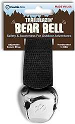 Poochie-Pets TrailBlazin' Dog Collar Bear Bell, Black, Large